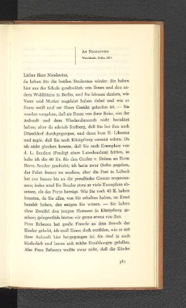 An Nicolovius Wandsbeck, Oktober 1814