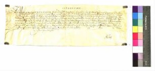 Indulgenzbrief des Papsts Innocenz X., für das Ritterstift Comburg auf sieben Jahre, in Betreff der Messen für die Seelen der Abgestorbenen aus der Brüderschaft des Hl. Rosarius