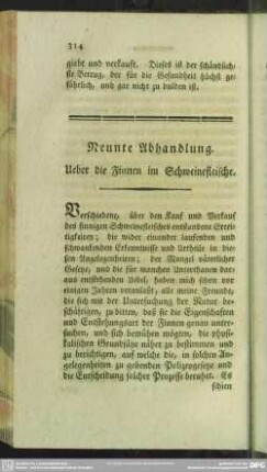 Neunte Abhandlung. Ueber die Finnen im Schweinefleische