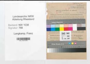 Entnazifizierung Franz Langkamp , geb. 01.10.1910 (Tierarzt)