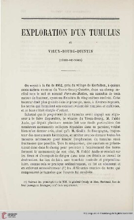 N.S. 9.1864: Exploration d'un tumulus au Vieux-Bourg-Quintin (Côtes-du-Nord)