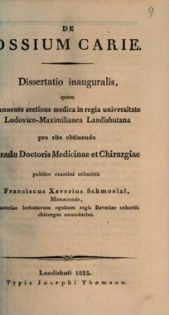De ossium carie : diss. inaug.