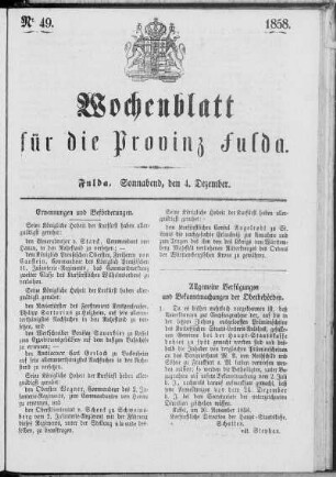 Nr. 49, Ausgabe vom 4. Dezember 1858