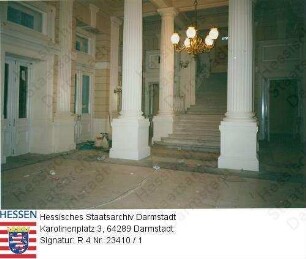 Darmstadt, Ausbau des ehemaligen Mollertheaters zum Haus der Geschichte / Karolinensaal / Vestibül mit westlichem Treppenhaus, 6 Aufnahmen