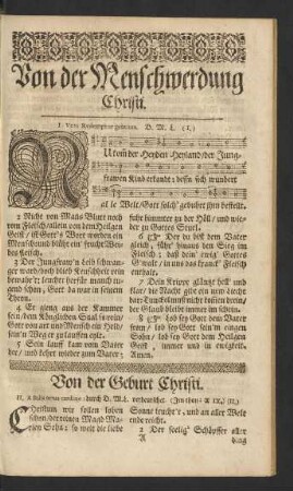 Von der Menschwerdung Christi.