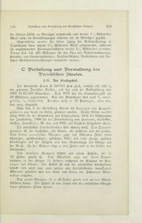 C. Verfassung und Verwaltung des Preußischen Staates