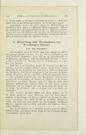 C. Verfassung und Verwaltung des Preußischen Staates