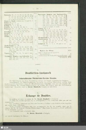 Xa. Èchange de Doubles