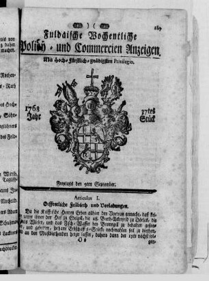 37tes Stück, Ausgabe vom 9. September 1768