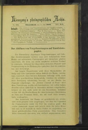 Das Abtönen von Vergrösserungen auf Emulsionspapier