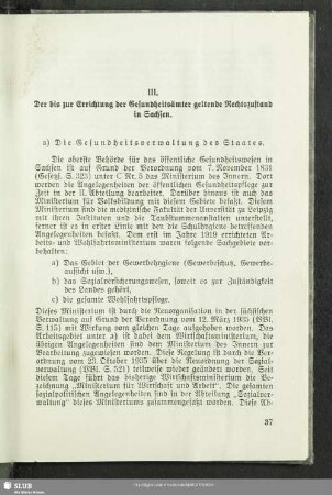 III. Der bis zur Errichtung der Gesundheitsämter geltende Rechtszustand in Sachsen