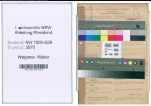 Entnazifizierung Walter Wagener , geb. 03.10.1904 (Bahninspektor)