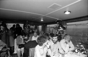 1979 Nobelpreisträgertagung Physik; Abendliche Bodenseefahrt: Tischgesellschaft