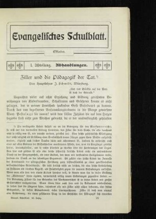 Ziller und die Pädagogik der Tat