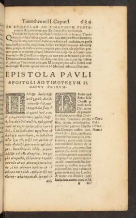 In Epistolam Ad Thimotheum Posteriorem Argumentum
