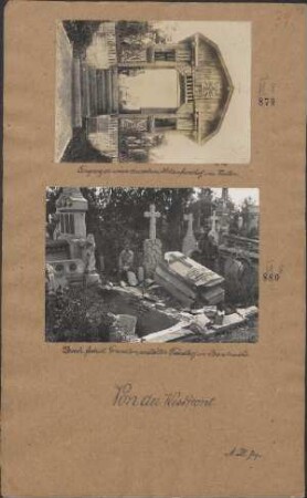 Durch feindl. Granaten zerstörter Friedhof in Frankreich