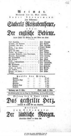 Staberls Reiseabentheuer, oder: Der englische Bediente
