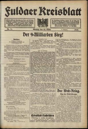 Ausgabe vom Montag, den 22. März 1915.