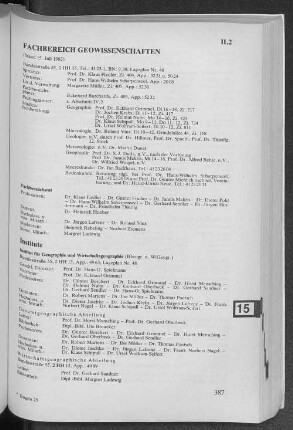 Fachbereich Geowissenschaften