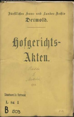 Budde, Joh. Henrich in Schlangen gegen Joh Bernd Mellies in Schlangen