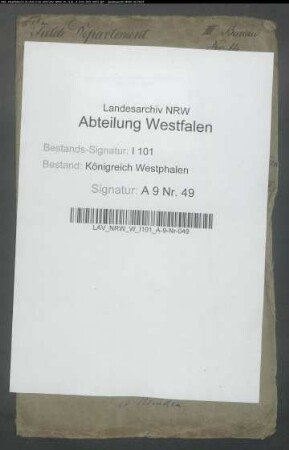 Aktiv- und Passivkapitalien des aufgehobenen Franziskanerklosters in Paderborn
