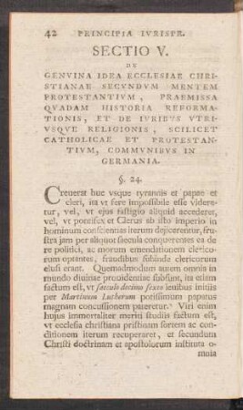Sectio V. Genuina Idea Ecclesiae Christianae Secundum Mentem Protestantium, ...