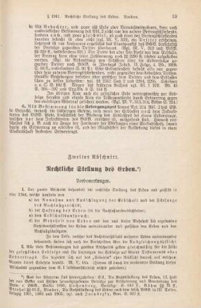 Zweiter Abschnitt. Rechtliche Stellung des Erben