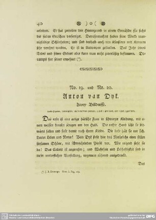 No. 19. und Nr. 20. Anton van Dyk. Zwey Bildnisse