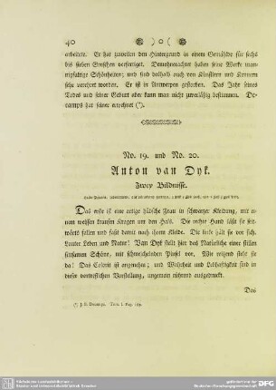 No. 19. und Nr. 20. Anton van Dyk. Zwey Bildnisse