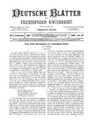Vom toten Buchstaben zur lebendigen Natur : (Fortsetzung)