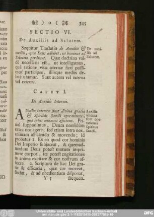 Caput I. De Auxiliis Internis.