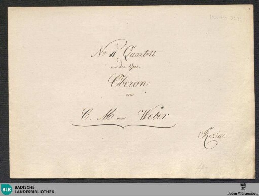 Oberon. Excerpts - Don Mus.Ms. 2636