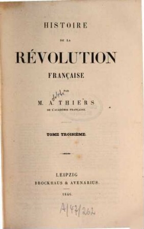 Histoire de la Révolution française. 3