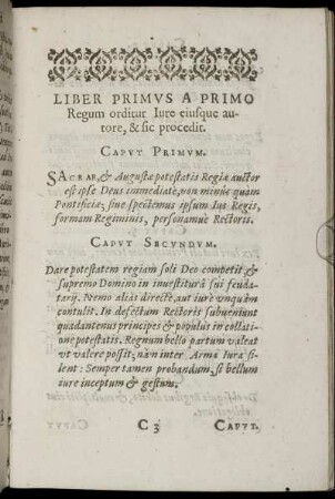 Liber Primus A Primo Regum orditur Iure eiusque autore, & sic procedit.