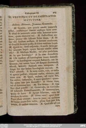 XI. Vestitus Et Deambulatio Matutina. Bellinus, Malvenda, Joannius, Gomezulus.
