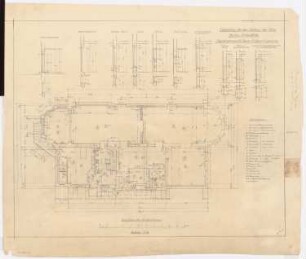 Villa Rewald, Berlin-Lichterfelde: Grundriss EG 1:50, Schnittdetails