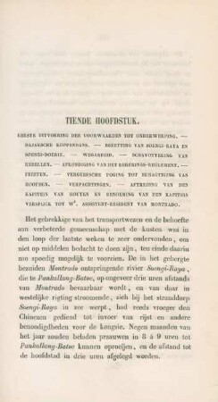 Tiende hoofdstuk. Eerste uitvoering der voorwarden tot onderwerping ...