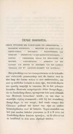 Tiende hoofdstuk. Eerste uitvoering der voorwarden tot onderwerping ...