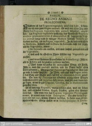 Pars IV. De Regno Animali