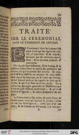 Traité sur le ceremonial dans le commerce de lettres