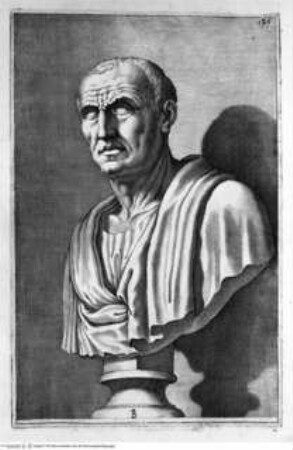 Aedes Barberinae ad Quirinalem. A Comite Hieronymo Tetio Perusino descriptae., Tafel [B] (S. [199]): Büste des Sulla (nach der Antike)