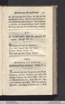 252. Erfahrung und Hoffnung. Erfahrung bringt Hoffnung. Röm. V. 4.