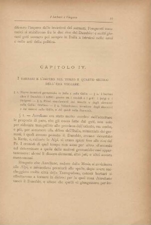 Capitolo IV. I barbari e l'impero nel terzo e quarto secolo dell'era volgare