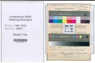 Entnazifizierung Fritz Munse , geb. 21.04.1902 (Fahrer)