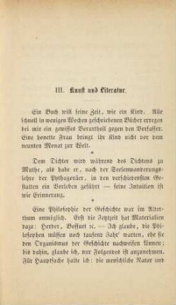 III. Kunst und Literatur