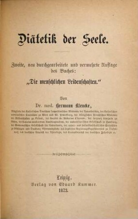 Diätetik der Seele