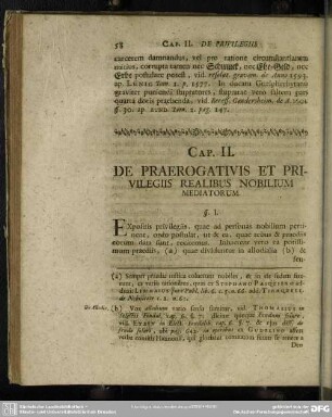 Cap. II. De Praerogativis Et Privilegiis Realibus Nobilium Mediatorum