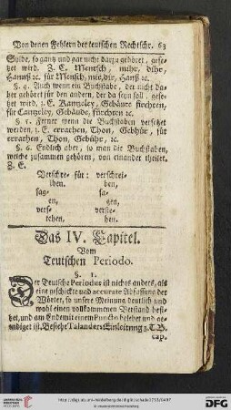 Das IV. Capitel: Vom Teutschen Periodo