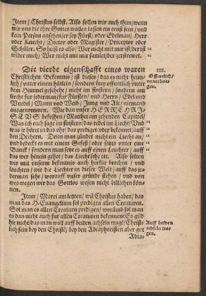 Die vierde eigenschafft/ eines waren/ Christlichen Bekentnis ...