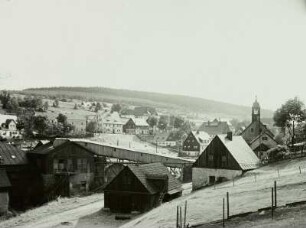 Altenberg, Vereinigt Feld im Zwitterstock, Aufbereitung, Werkhof und Römer Treibeschacht, Blick über das Tiefenbachtal zum Alten Raupennest nach Südwesten